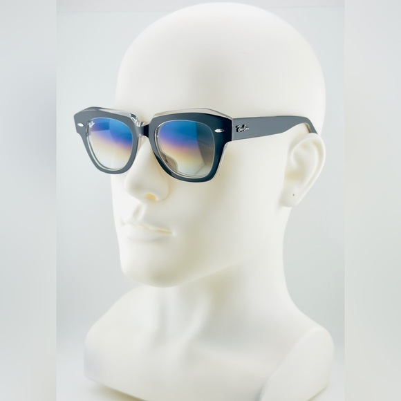 Ray-Ban State Street Women’s Sunglasses RB2186 Black Transparent frame Blue Lens main image 14